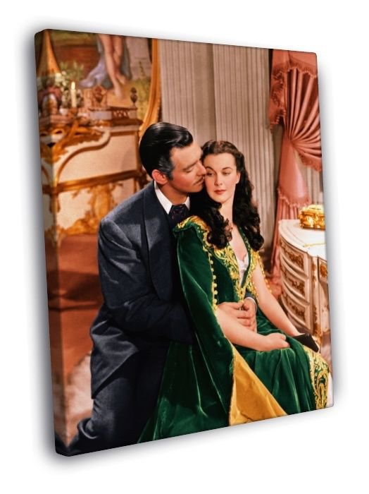 Gone With The Wind Retro Classic Movie Vintage WALL  20x16 inch FRAMED CANVAS PRINT