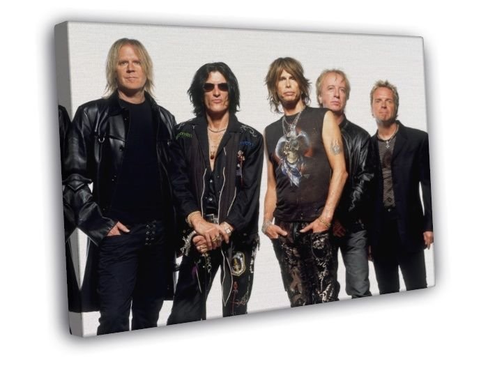 Aerosmith Tyler Tom Hamilton Brad Whitford Kramer  20x16 inch FRAMED CANVAS WALL PRINT