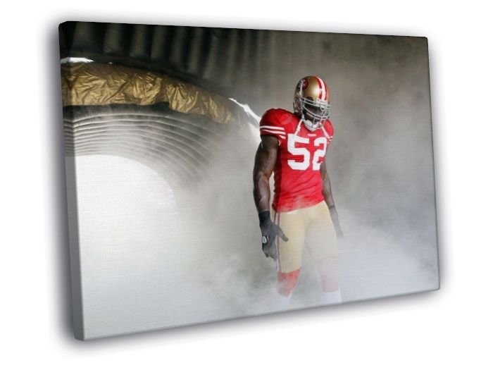 Patrick Willis San Francisco 49ers Football  20x16 inch FRAMED CANVAS WALL PRINT
