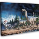 Dinosaurs Landscape Amazing Painting Art WALL  20x16 inch FRAMED CANVAS PRINT