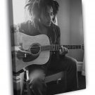 Bob Marley Guitar Reggae Singer Music BW WALL  20x16 inch FRAMED CANVAS PRINT