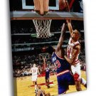 Scottie Pippen Dunk Patrick Ewing Bulls Retro  20x16 inch FRAMED CANVAS WALL PRINT