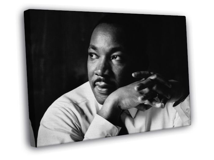 MLK Martin Luther King Jr. Portrait Civil Rights Old WALL  20x16 inch FRAMED CANVAS PRINT