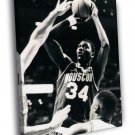 Hakeem Olajuwon Houston Rockets Retro Vintage  20x16 inch FRAMED CANVAS WALL PRINT