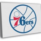 Philadelphia 76ers Logo Basketball Sport Art  20x16 inch FRAMED CANVAS WALL PRINT