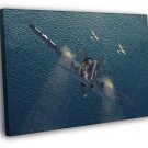 Grumman F6F Hellcat Aircraft WW2 Painting WALL  20x16 inch FRAMED CANVAS PRINT