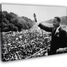 MLK Martin Luther King Jr. Crowd Waving Old Retro BW  20x16 inch FRAMED CANVAS WALL PRINT