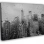 Amazing Raindrops Window New York City Rain BW  20x16 inch FRAMED CANVAS WALL PRINT