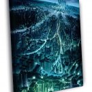 Night City Lights Skyscrapers Anime Manga Art  20x16 inch FRAMED CANVAS WALL PRINT