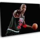 Michael Jordan Figure Bulls Basketball Sport WALL  20x16 inch FRAMED CANVAS PRINT