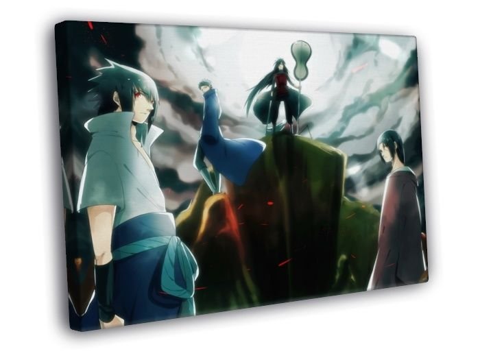 Naruto Uchiha Clan Sasuke Obito Madara Itachi WALL  20x16 inch FRAMED CANVAS PRINT