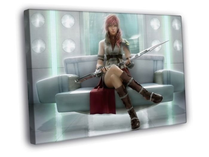 Lightning Final Fantasy XIII FF 13 Anime Manga Art  20x16 inch FRAMED CANVAS WALL PRINT