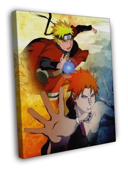 Naruto Characters Anime Manga Art WALL  20x16 inch FRAMED CANVAS PRINT