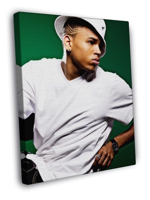 Chris Brown Awesome Portrait Handsome Music Singer WALL  20x16 inch FRAMED CANVAS PRINT