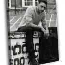James McAvoy BW Handsome Charming Actor Look WALL  20x16 inch FRAMED CANVAS PRINT