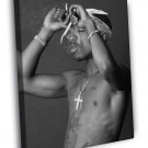 2Pac BW Smoke Tupac Shakur Tattoos Rapper Hip-Hop Rap WALL  20x16 inch FRAMED CANVAS PRINT