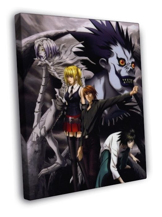Death Note Characters Anime Manga Art  20x16 inch FRAMED CANVAS WALL PRINT