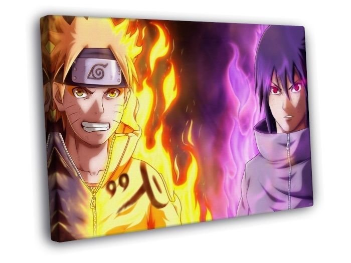 Naruto Sasuke Uchiha Awesome Anime Art WALL  20x16 inch FRAMED CANVAS PRINT
