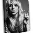 Lady Gaga Incredible BW Portrait Tear Beautiful Rare WALL  20x16 inch FRAMED CANVAS PRINT