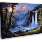 Amazing Painting Art Waterfall Forest Mountain  20x16 inch FRAMED CANVAS WALL PRINT