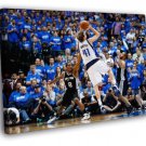Dirk Nowitzki Fadeaway Dallas Basketball Sport  20x16 inch FRAMED CANVAS WALL PRINT