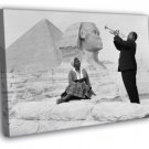 Louis Armstrong Wife Sphinx Pyramids Giza Egypt 1961 WALL  20x16 inch FRAMED CANVAS PRINT