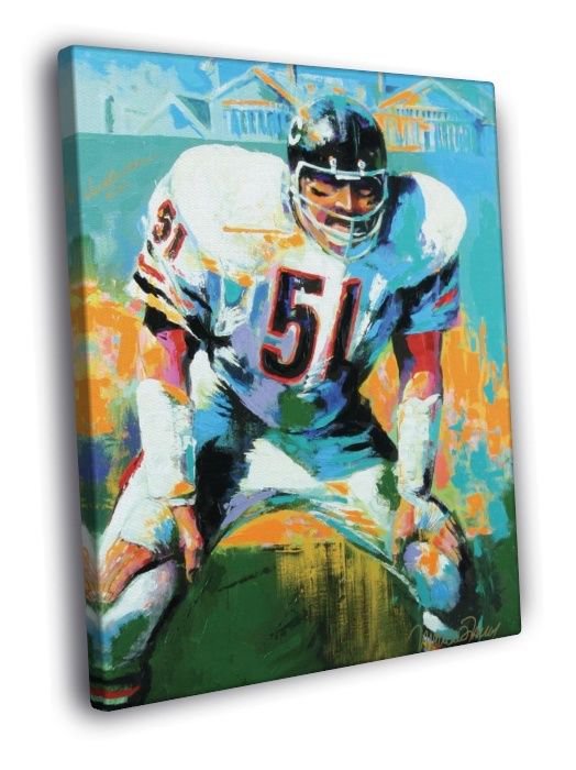 Richard Marvin Dick Butkus Chicago Bears Art WALL  20x16 inch FRAMED CANVAS PRINT
