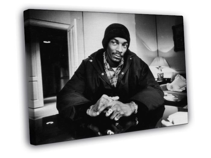 Snoop Dogg BW Rare Young Gangsta Rap Hip Hop Music  20x16 inch FRAMED CANVAS WALL PRINT