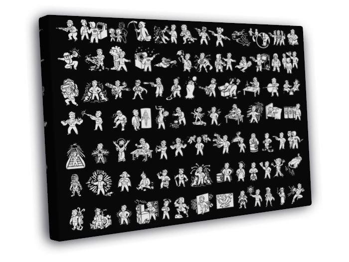 Vault Boy Fallout Cool Video Game Art WALL  20x16 inch FRAMED CANVAS PRINT