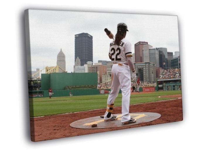 Andrew McCutchen Pittsburgh Pirates Baseball Art  20x16 inch FRAMED CANVAS WALL PRINT