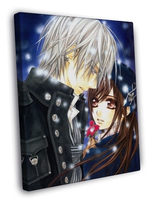 Vampire Knight Yuki Cross Zero Kiryu Painting Anime  20x16 inch FRAMED CANVAS WALL PRINT