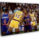 Isiah Thomas Magic Johnson Pistons Lakers  20x16 inch FRAMED CANVAS WALL PRINT