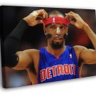 Richard Hamilton Rip Mask Detroit Pistons Basketball  20x16 inch FRAMED CANVAS WALL PRINT