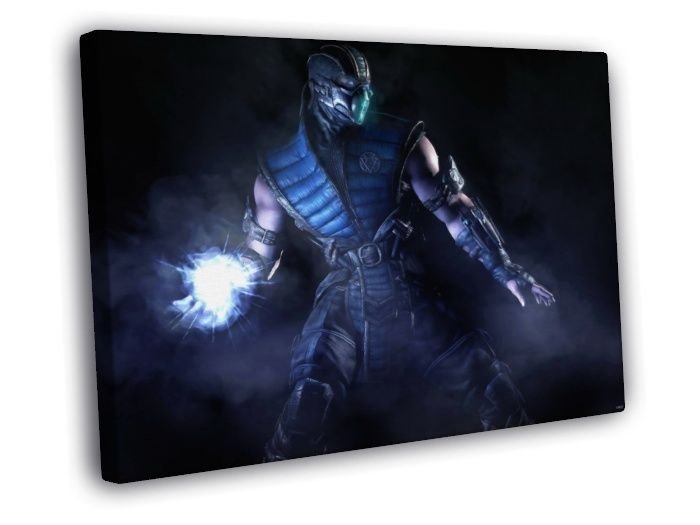 Mortal Kombat X Sub-Zero Awesome Video Game  20x16 inch FRAMED CANVAS WALL PRINT