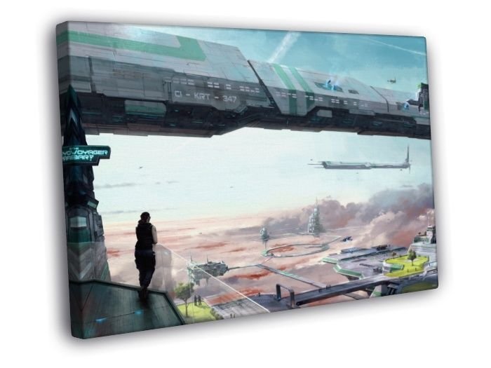Star Citizen Sci-Fi Space Video Game  20x16 inch FRAMED CANVAS WALL PRINT