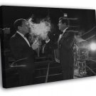 Rat Pack Smoke Retro Group Frank Sinatra BW WALL  20x16 inch FRAMED CANVAS PRINT