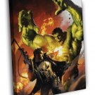 Punisher vs Hulk Fight Awesome Art WALL  20x16 inch FRAMED CANVAS PRINT