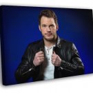Chris Pratt Portrait Leather Jacket Handsome Awesome  20x16 inch FRAMED CANVAS WALL PRINT