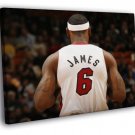 LeBron James Miami Heat Back Jersey Basketball WALL  20x16 inch FRAMED CANVAS PRINT