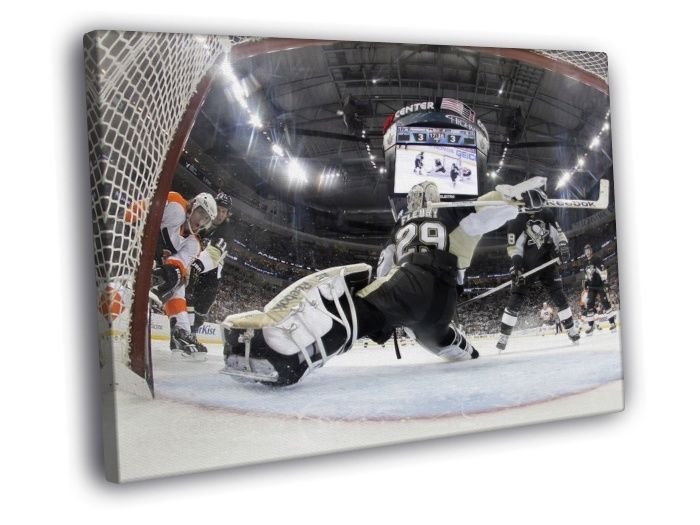 Marc Andre Fleury Pittsburgh Penguins Sport  20x16 inch FRAMED CANVAS WALL PRINT