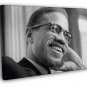 Malcolm X Human Rights BW Portrait 20x16 inch FRAMED CANVAS WALL PRINT