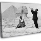 Louis Armstrong Wife Sphinx Pyramids Giza Egypt 1961  20x16 inch FRAMED CANVAS WALL PRINT