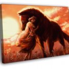 Princess Mononoke Beautiful Wolf Anime Manga WALL  20x16 inch FRAMED CANVAS PRINT