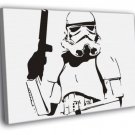 Stormtrooper Stencil Artwork Star Wars BW  20x16 inch FRAMED CANVAS WALL PRINT