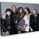 Aerosmith Steven Tyler Awesome USA Flag Retro Band  20x16 inch FRAMED CANVAS WALL PRINT