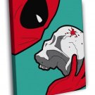 Deadpool Skull Blood Cool Art  20x16 inch FRAMED CANVAS WALL PRINT