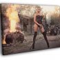 Leonie Hagmeyer-Reyinger Fire Hot Rod Babe Car WALL  20x16 inch FRAMED CANVAS PRINT