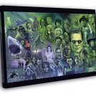 Classic Retro Horror Movies Characters Painting Art WALL  20x16 inch FRAMED CANVAS PRINT