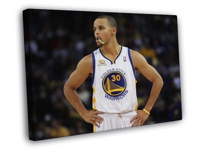 Stephen Steph Curry Golden State Warriors Basketball WALL  20x16 inch FRAMED CANVAS PRINT