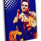 Johnny Cash Finger Awesome Art Country Music  20x16 inch FRAMED CANVAS WALL PRINT
